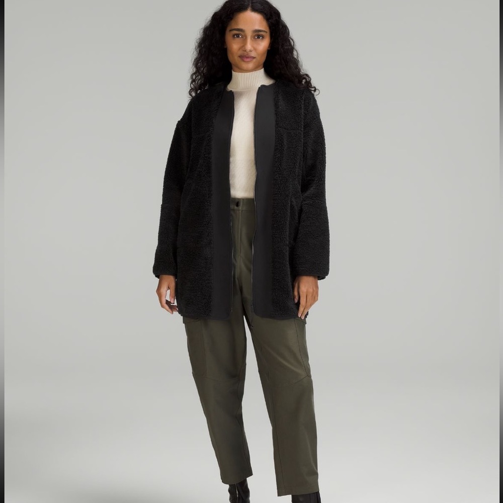 Lululemon Woman's  Collarless Textured Fleece Full Zip size 10